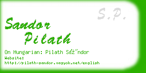 sandor pilath business card